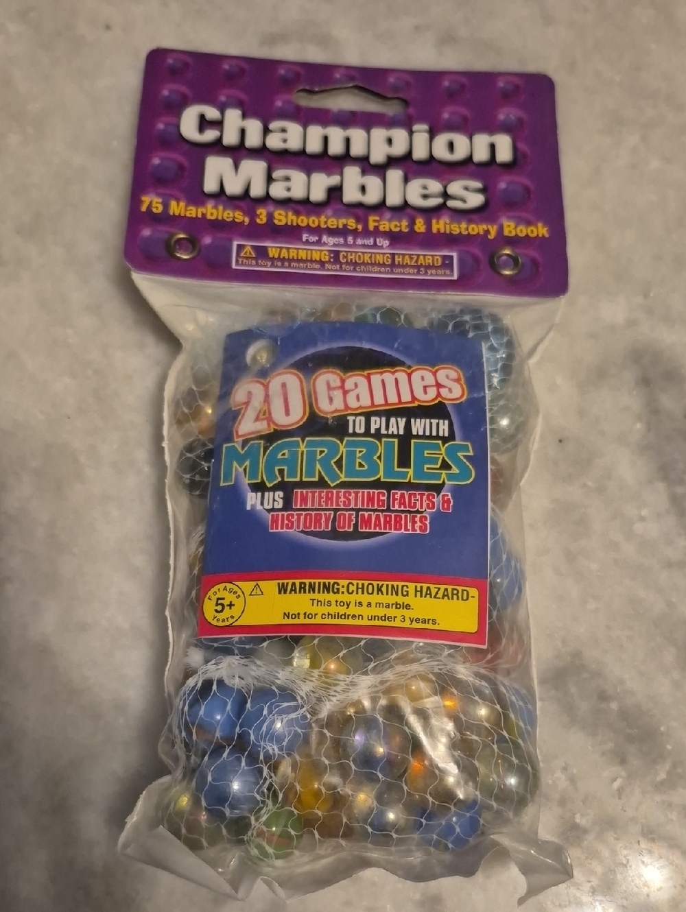 Champion Marbles Multi-Color Set with Blue and Gold Accents